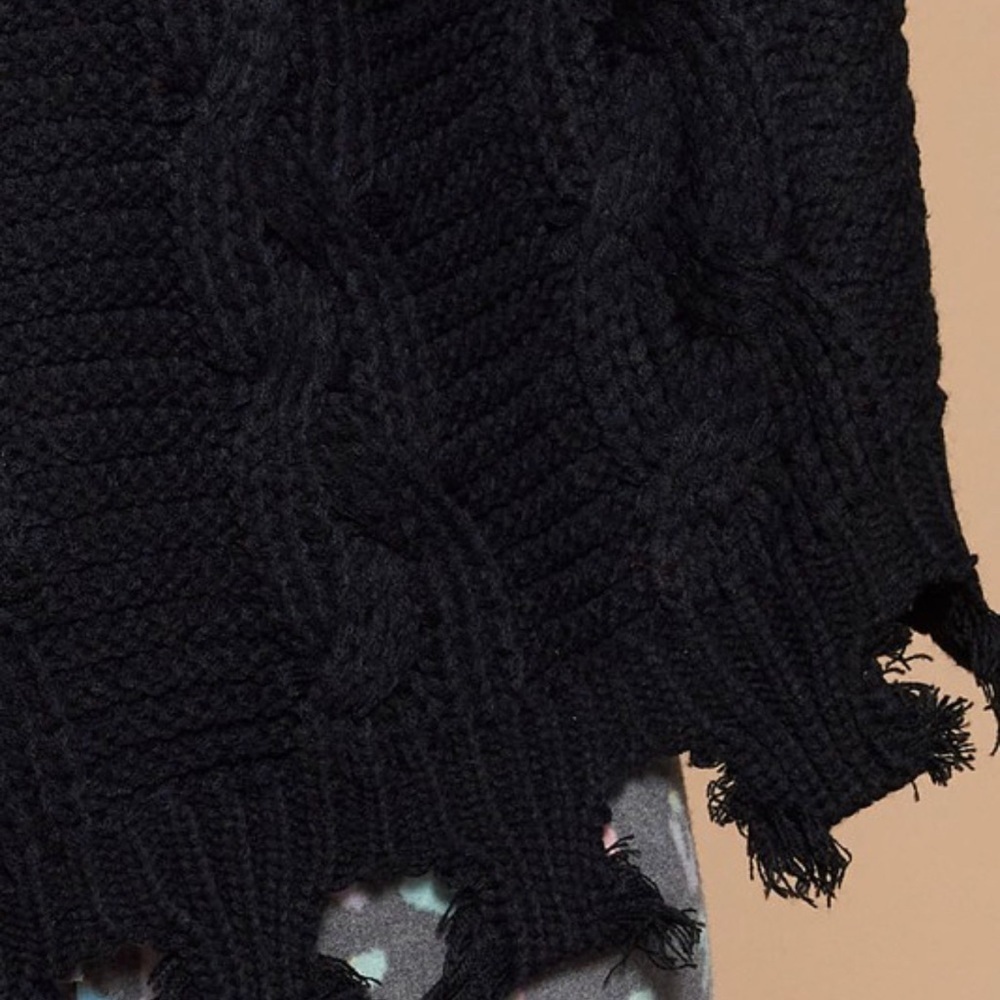 Diva Plus Black Sweater w/Wide Fringe - Picture 6 of 6